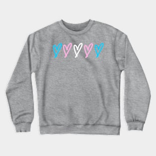 trans flag hearts Crewneck Sweatshirt